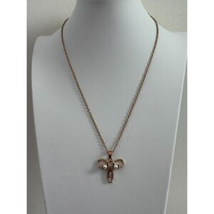 Reproductive Rhinestone & Pearl Pendant Necklace